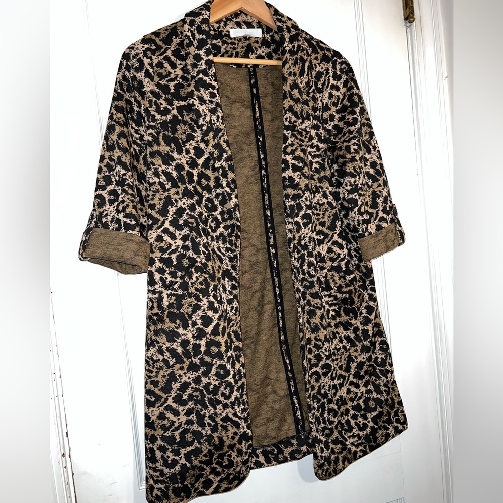❤️ ADYSON PARKER ROLL TAB LONGLINE ANIMAL PRINT JACKET WINTER WORK WEAR
